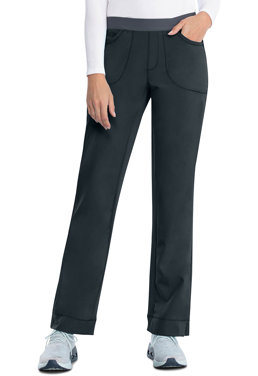 Cherokee CKE1124A Slim Pull-On Pant - Pewter (front)