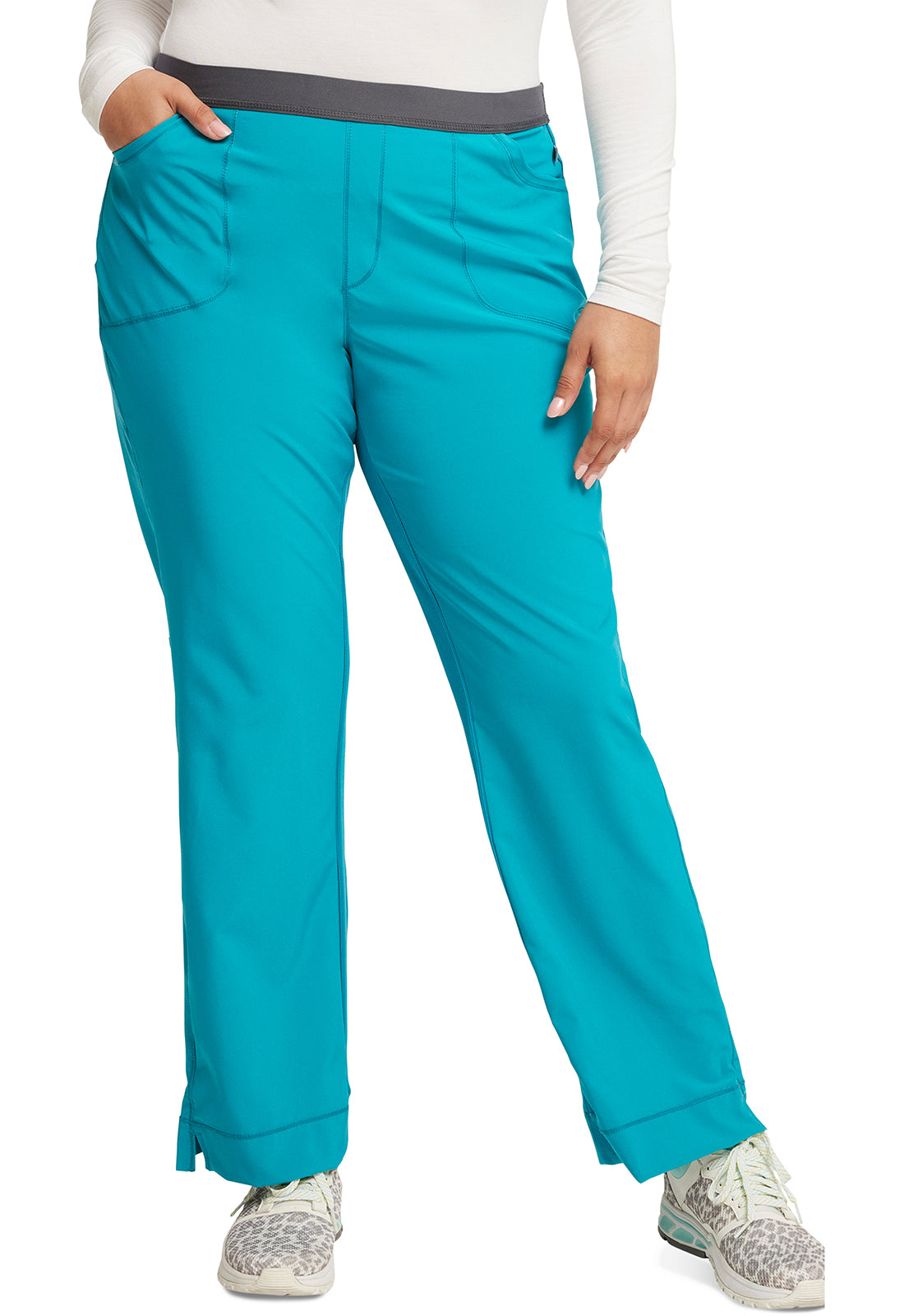 Cherokee CKE1124A Slim Pull-On Pant - Teal Blue (front)