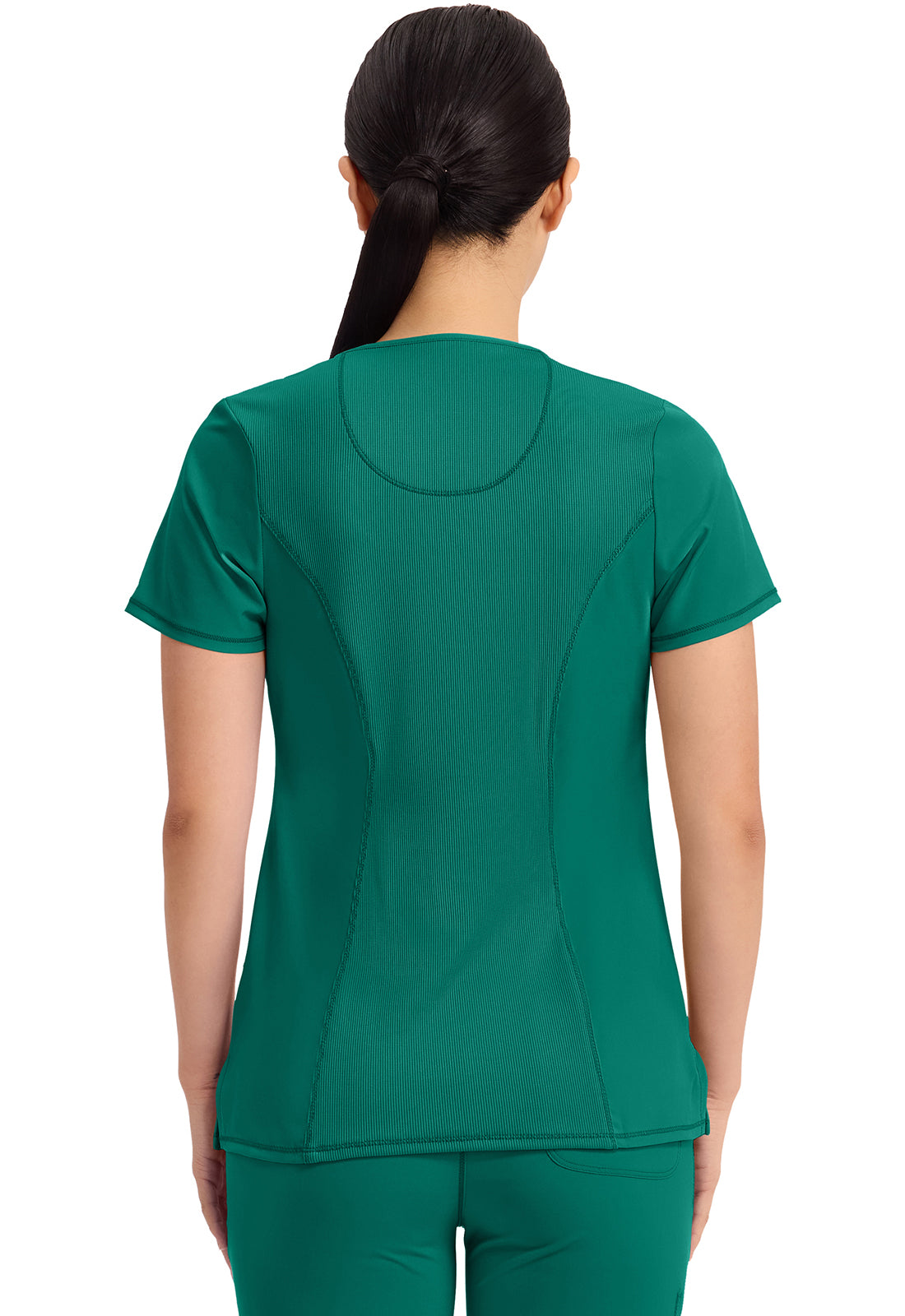 Cherokee CKE2624A Round Neck Top - Hunter Green (back)