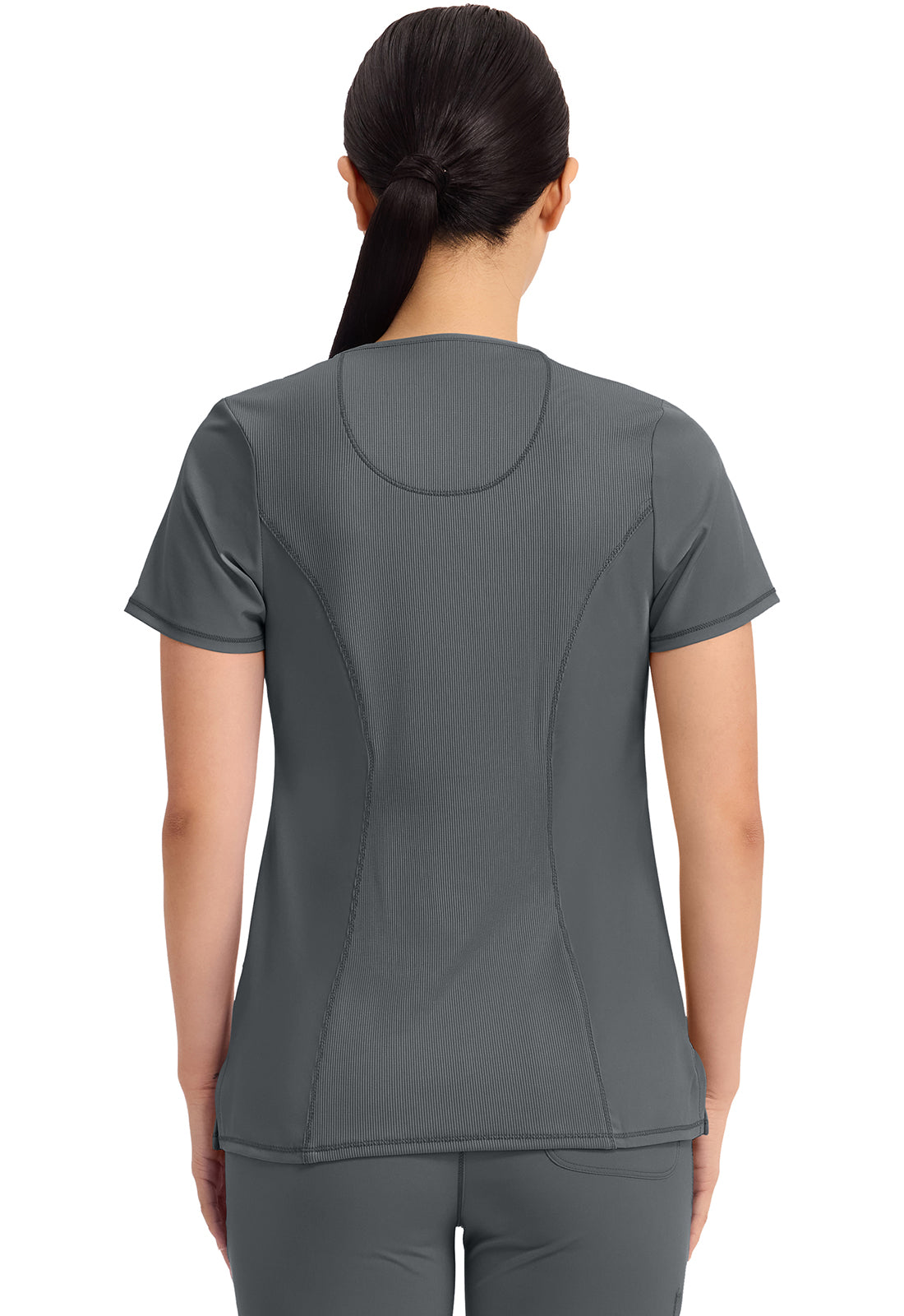 Cherokee CKE2624A Round Neck Top - Pewter (back)