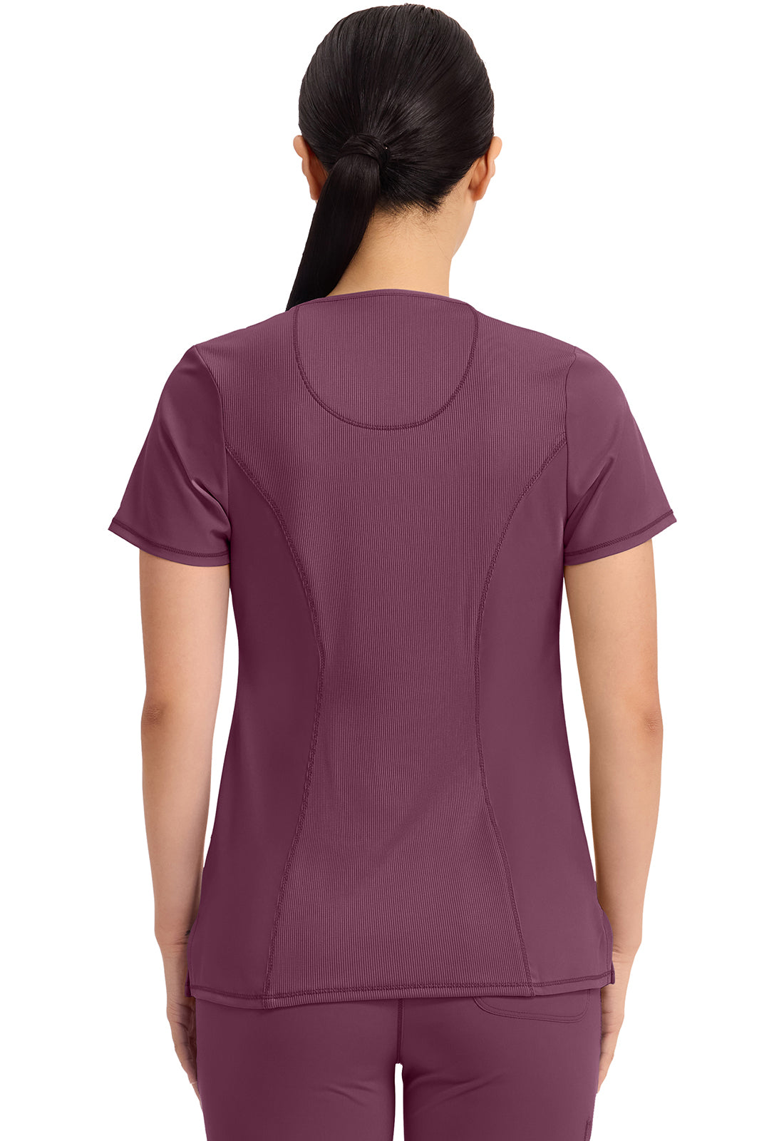 Cherokee CKE2624A Round Neck Top - Wine (back)