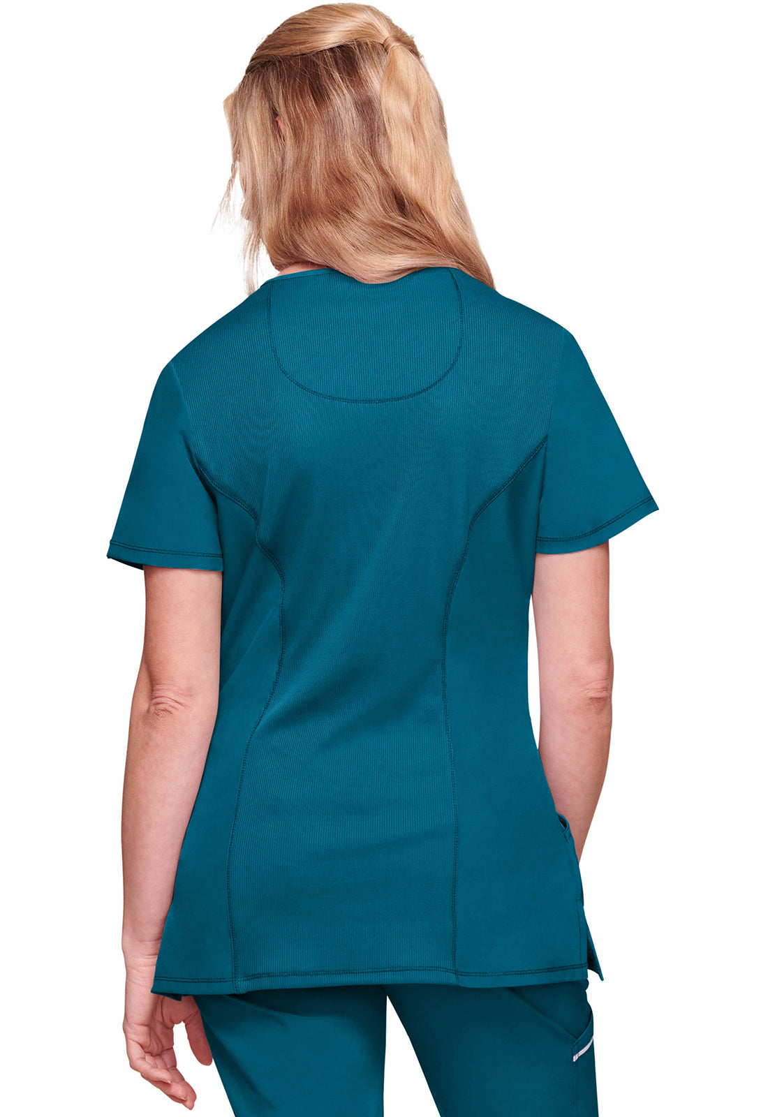 Cherokee CKE2625A Mock Wrap Top - Caribbean Blue (back)