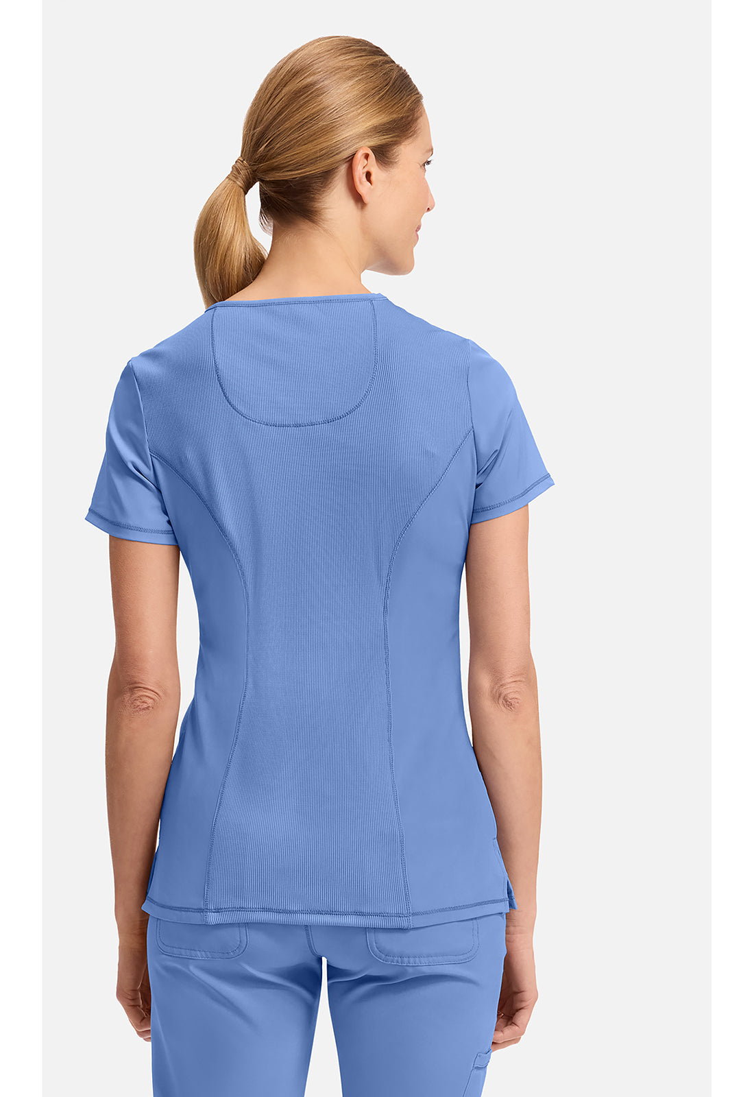 Cherokee CKE2625A Mock Wrap Top - Ciel (back)