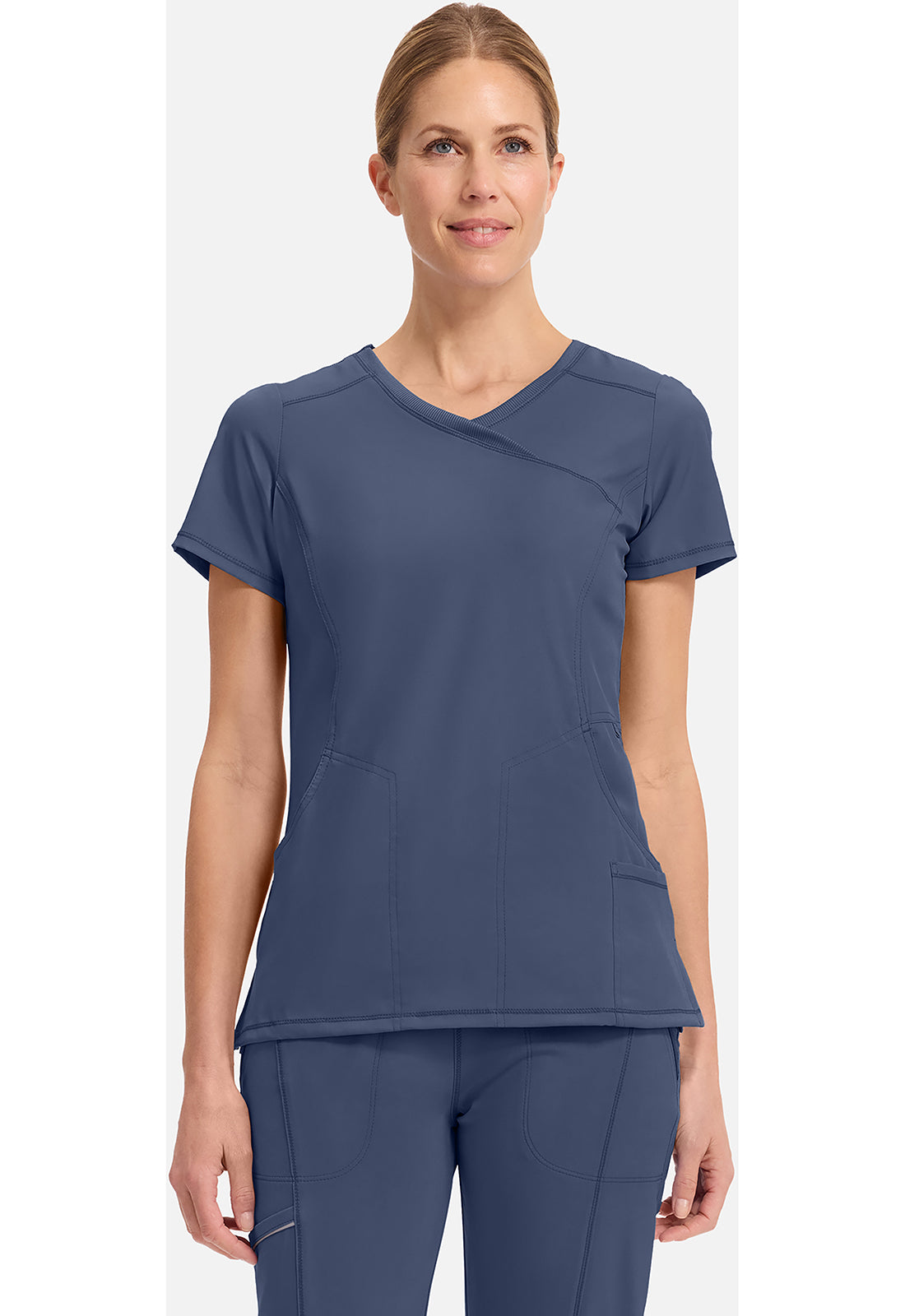 Cherokee CKE2625A Mock Wrap Top - Navy (front)