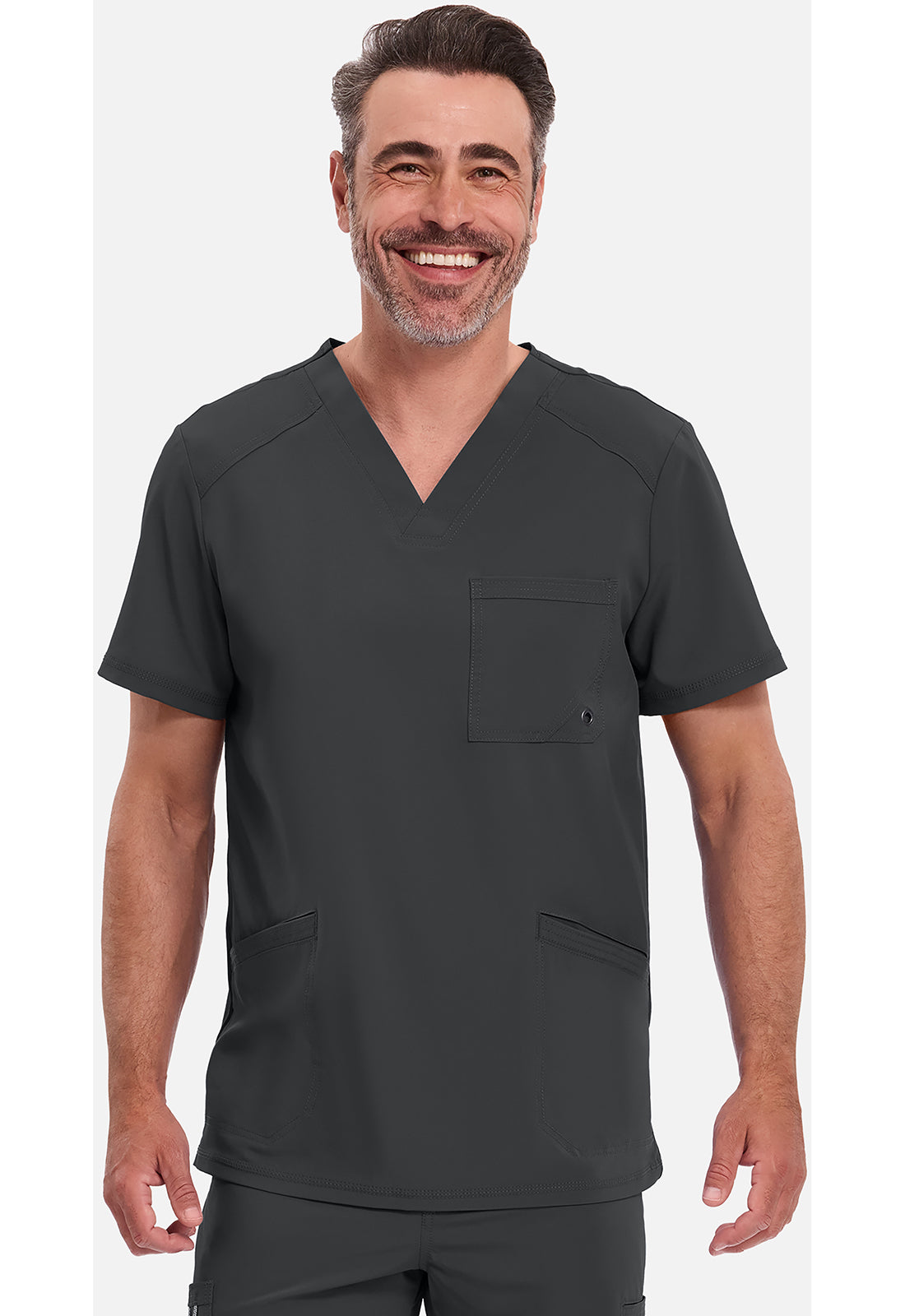 Cherokee CKE900A Men's V-Neck Top - Black (front)