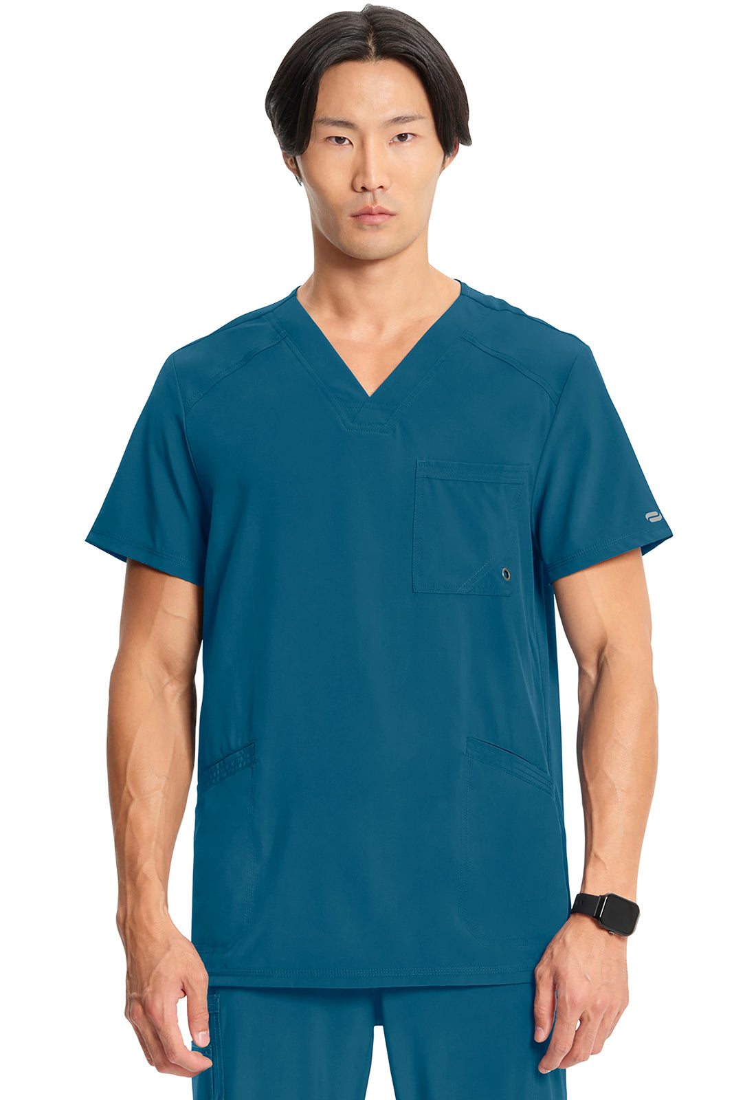Cherokee CKE900A Men's V-Neck Top - Caribbean Blue (front)