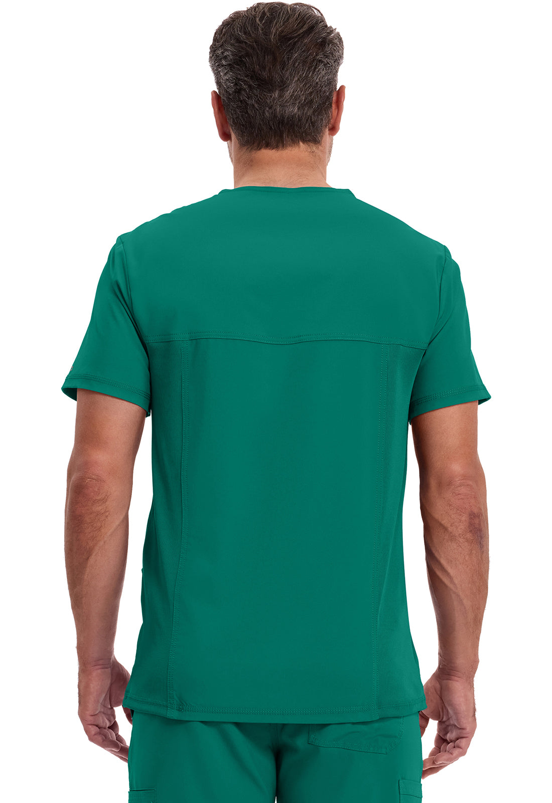 Cherokee CKE900A Men's V-Neck Top - Hunter Green (back)