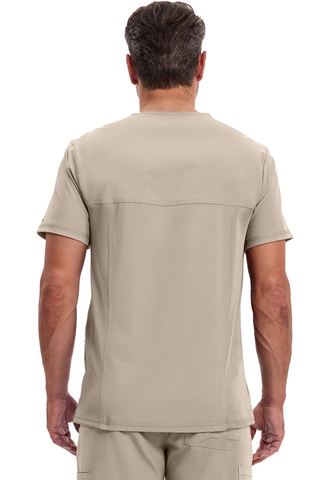 Cherokee CKE900A Men's V-Neck Top - Khaki (back)