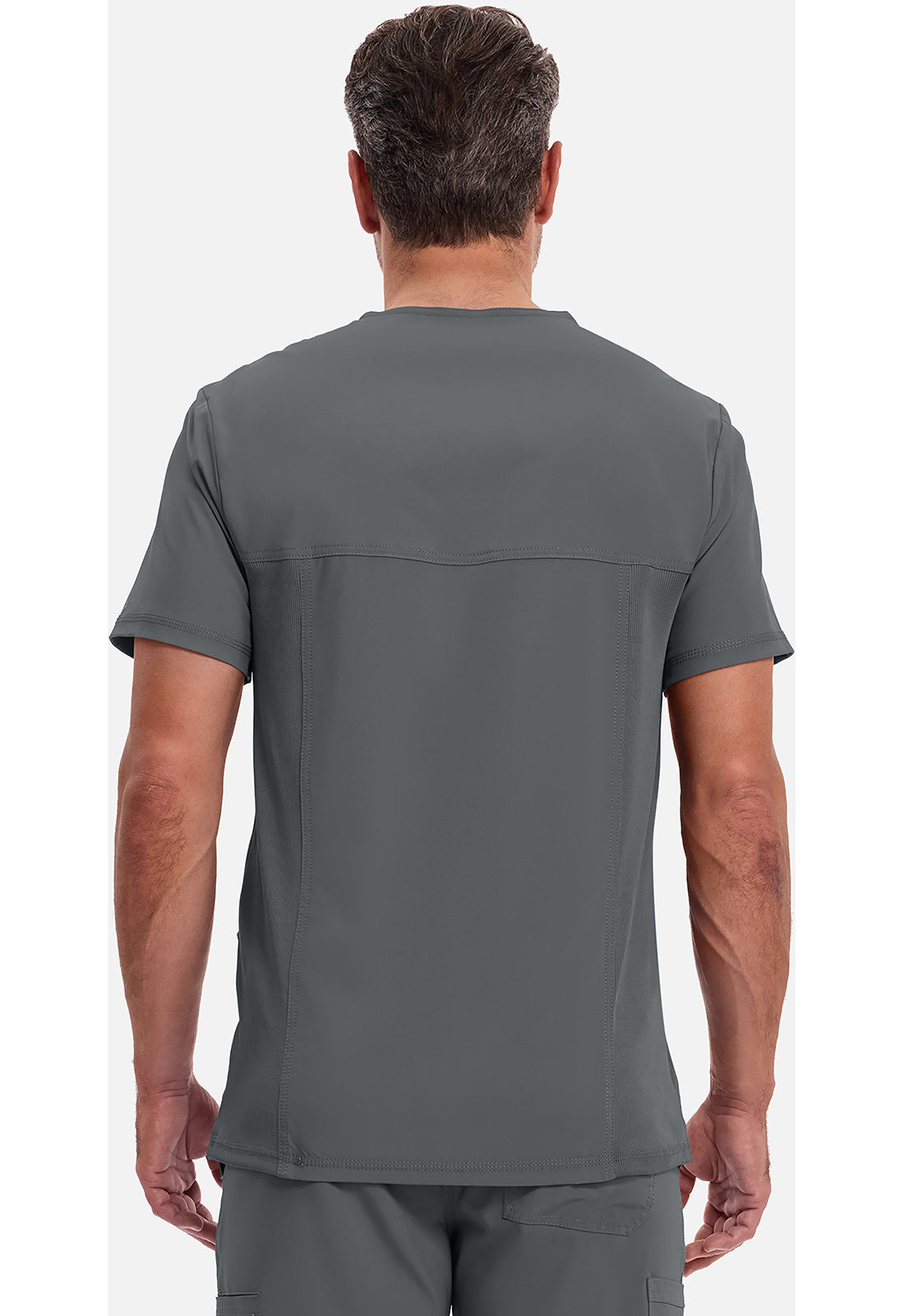 Cherokee CKE900A Men's V-Neck Top - Pewter (back)