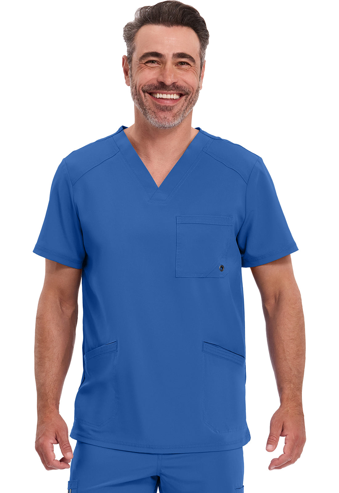 Cherokee CKE900A Men's V-Neck Top - Royal (front)