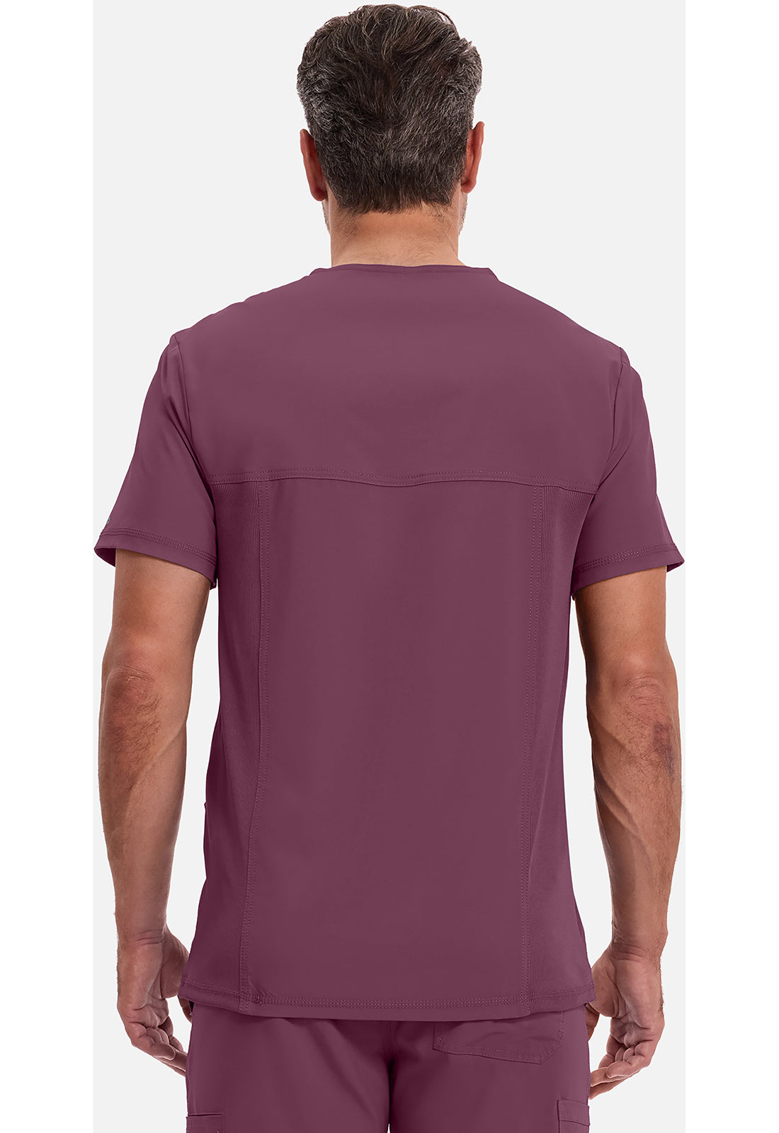 Cherokee CKE900A Men's V-Neck Top - Wine (back)