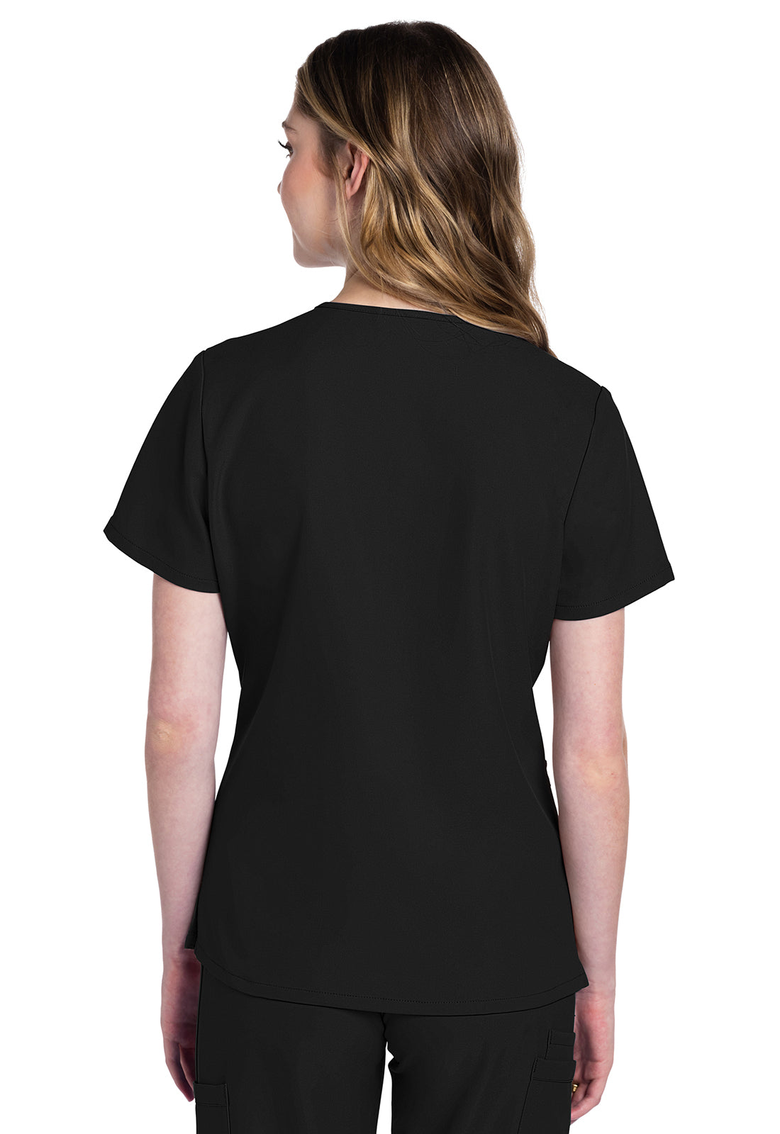 Cherokee CKE953A 2 pocket V-Neck Top - Black (back)