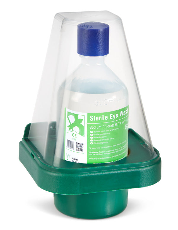 Click Medical Single Eyewash Bottle with Wall Mount Stand, main product image