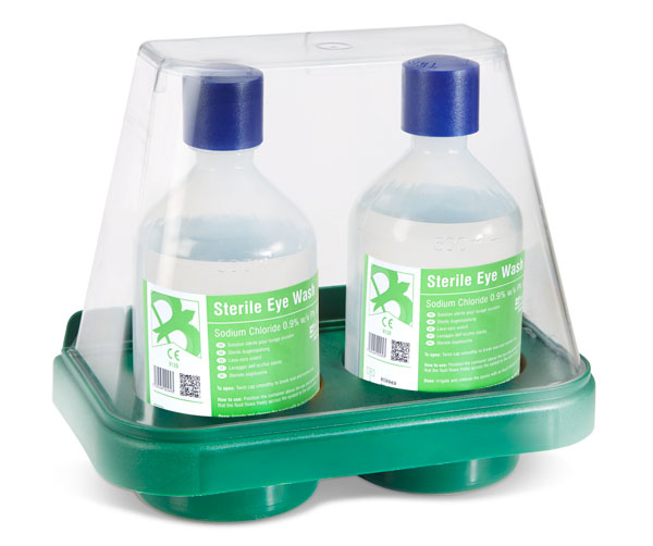 Click Medical Double Wall Mount Eyewash Stand with 2 x Bottles, main product image