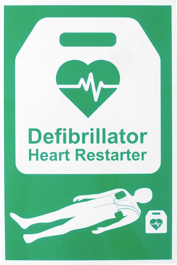 Click Medical External Defibrillation Sign Rigid Plastic, main product image