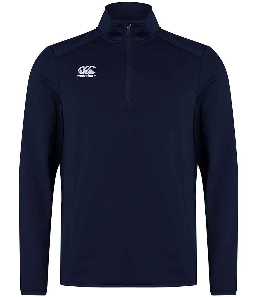 Canterbury Club Zip Neck Mid Layer Training Top in Navy, front view