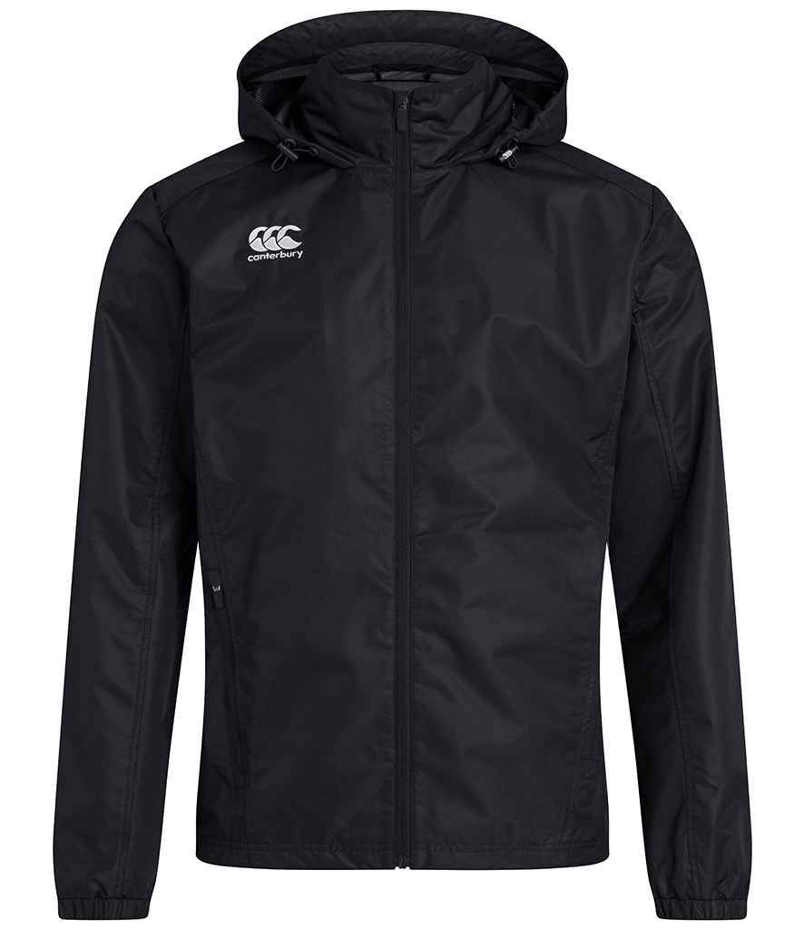 Canterbury Club Rain Jacket in Black, front view