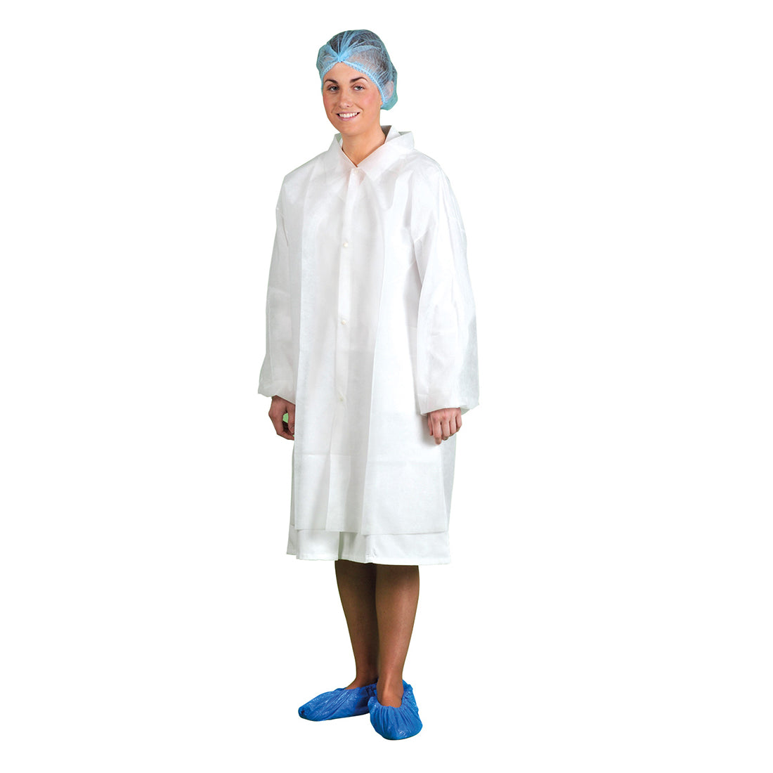 Portwest Disposable Visitors Coat PP in White, main product image