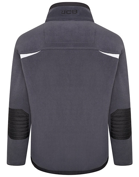 JCB DB7O Workwear Trade Fleece Jacket Full Zip Steel Blue back view