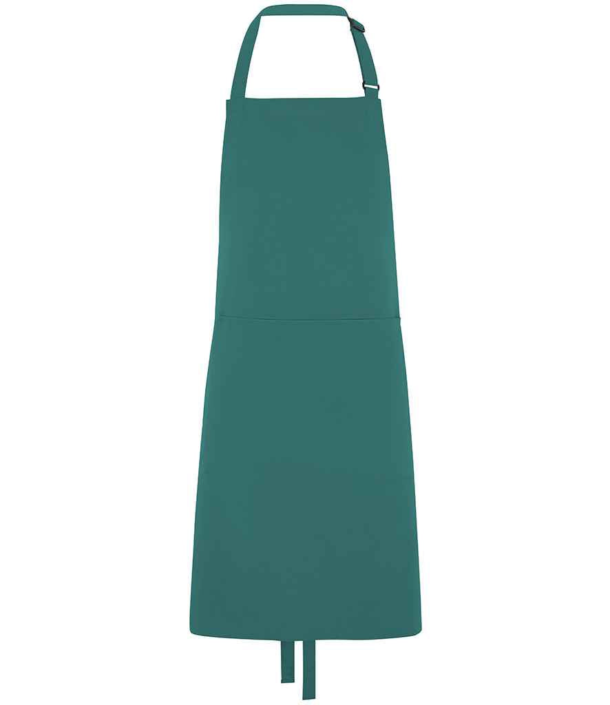 Dennys Polyester Bib Apron with Pocket in Sea Grass, front view