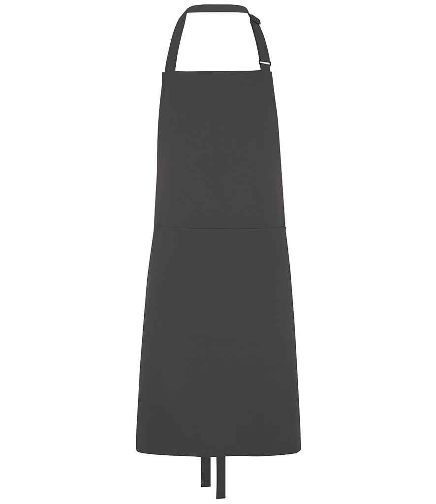 Dennys Polyester Bib Apron with Pocket in Storm Grey, front view