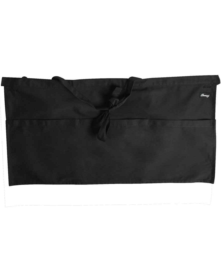 Dennys Money Pocket Apron in Black, front view