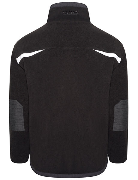 JCB DK9W Workwear Trade Heavyweight 1/4 Zip Tech Fleece Black back view