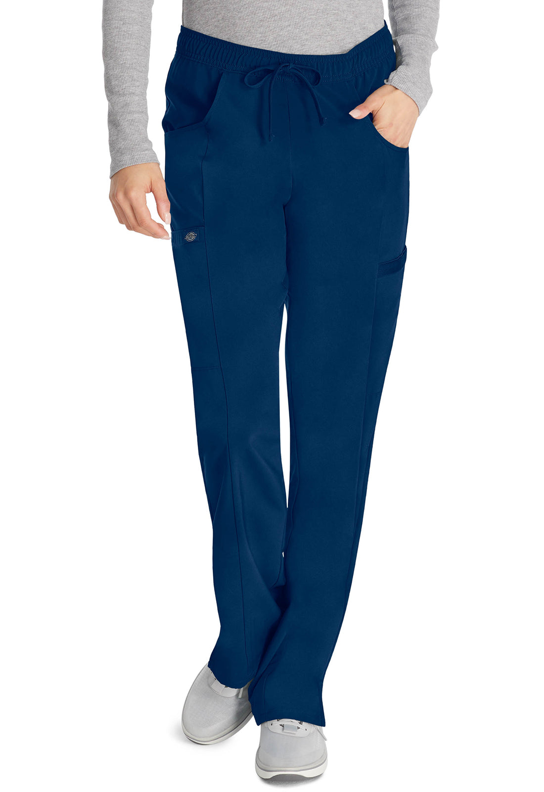 Dickies DKE010 Mid Rise Straight Leg Drawstring Pant - Navy (front)