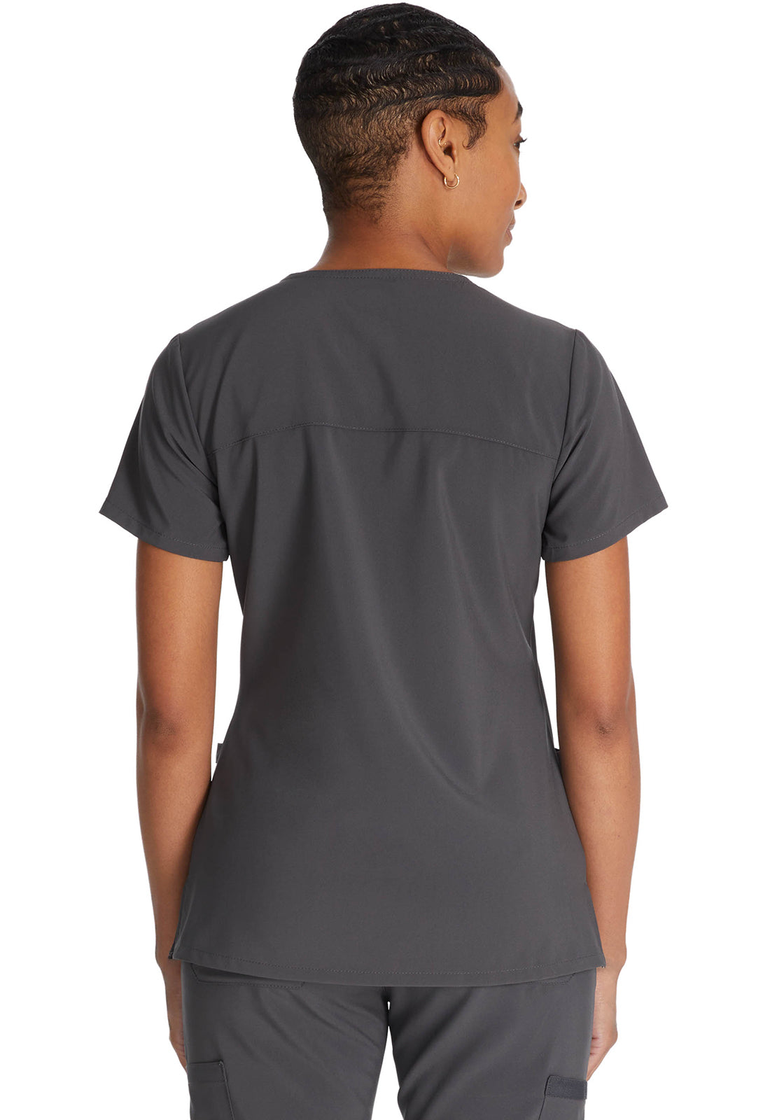 Dickies DKE625 Mock Wrap Top - Pewter (back)