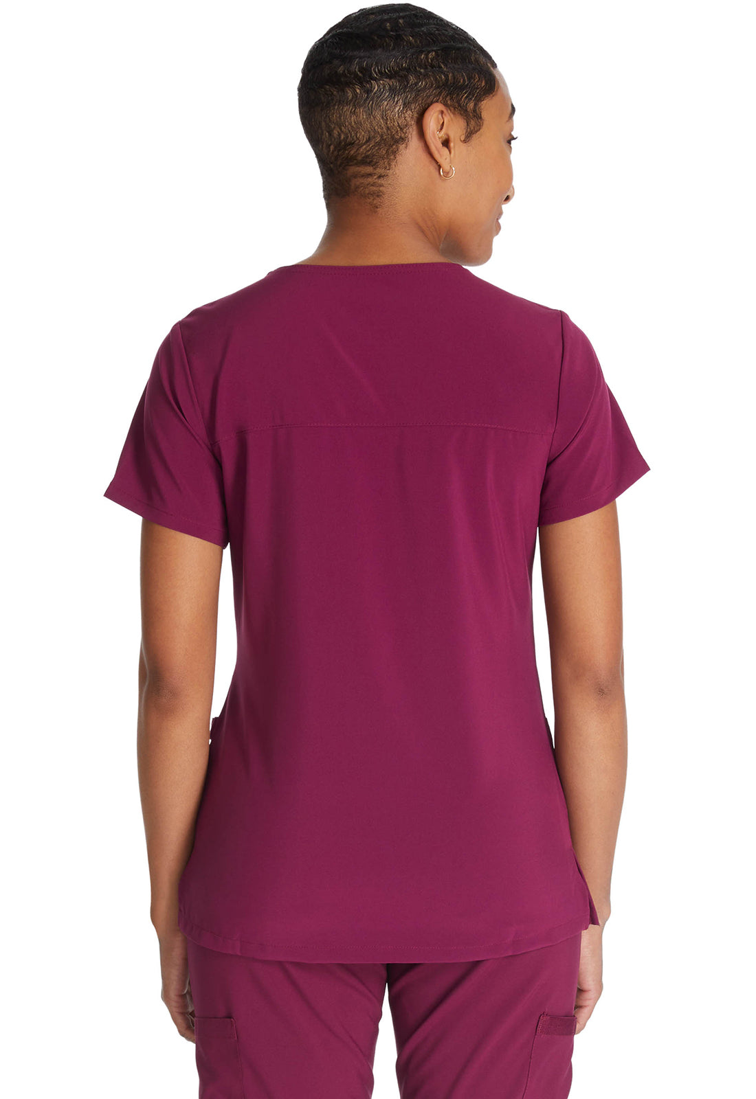 Dickies DKE625 Mock Wrap Top - Wine (back)