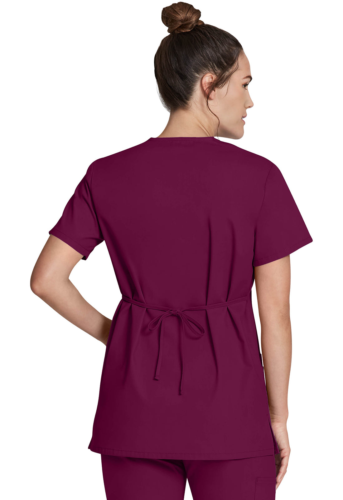Dickies DKE632 Mock Wrap Tunic - Wine (back)