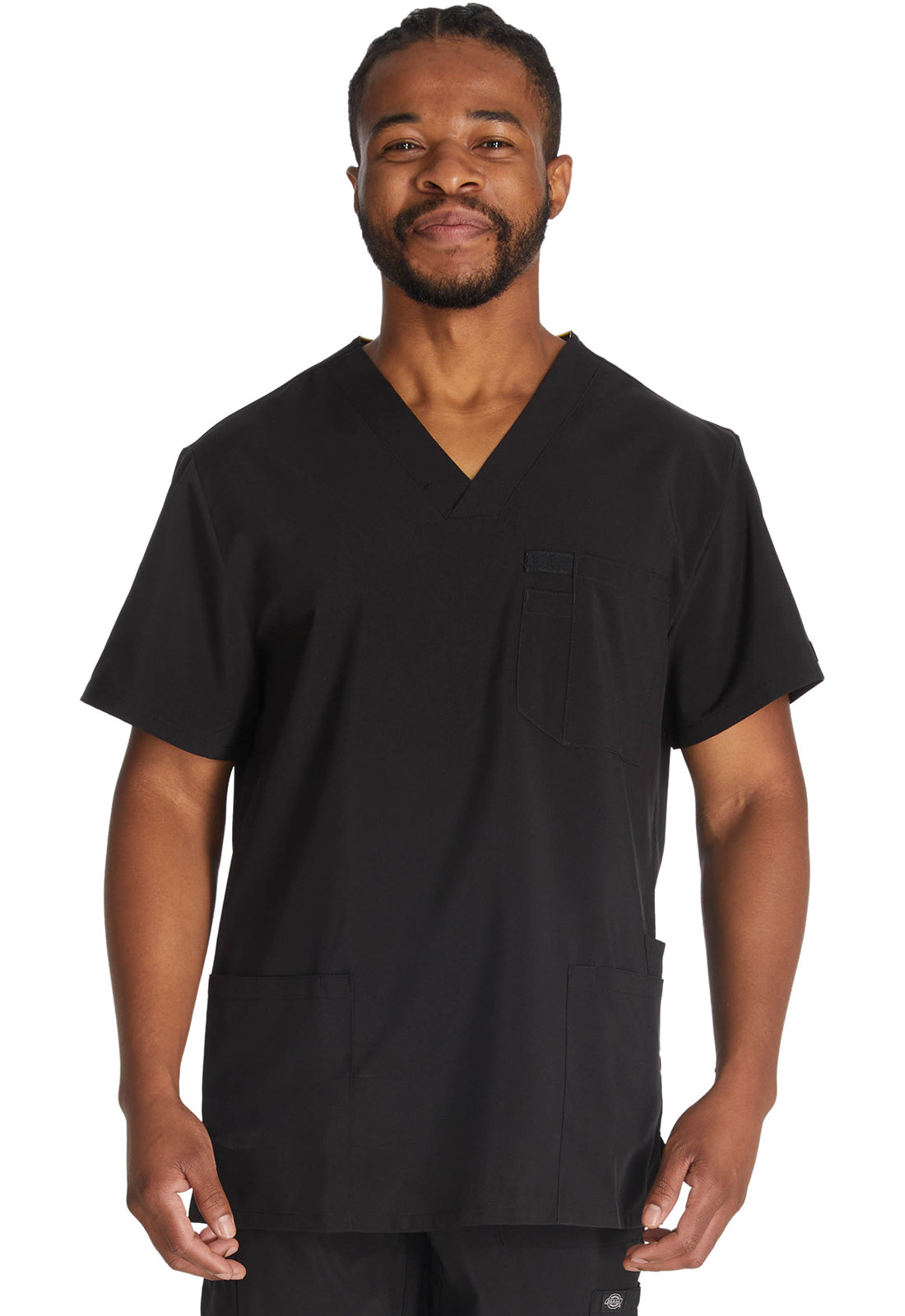 Dickies DKE645 Men's V-Neck Top - Black (front)