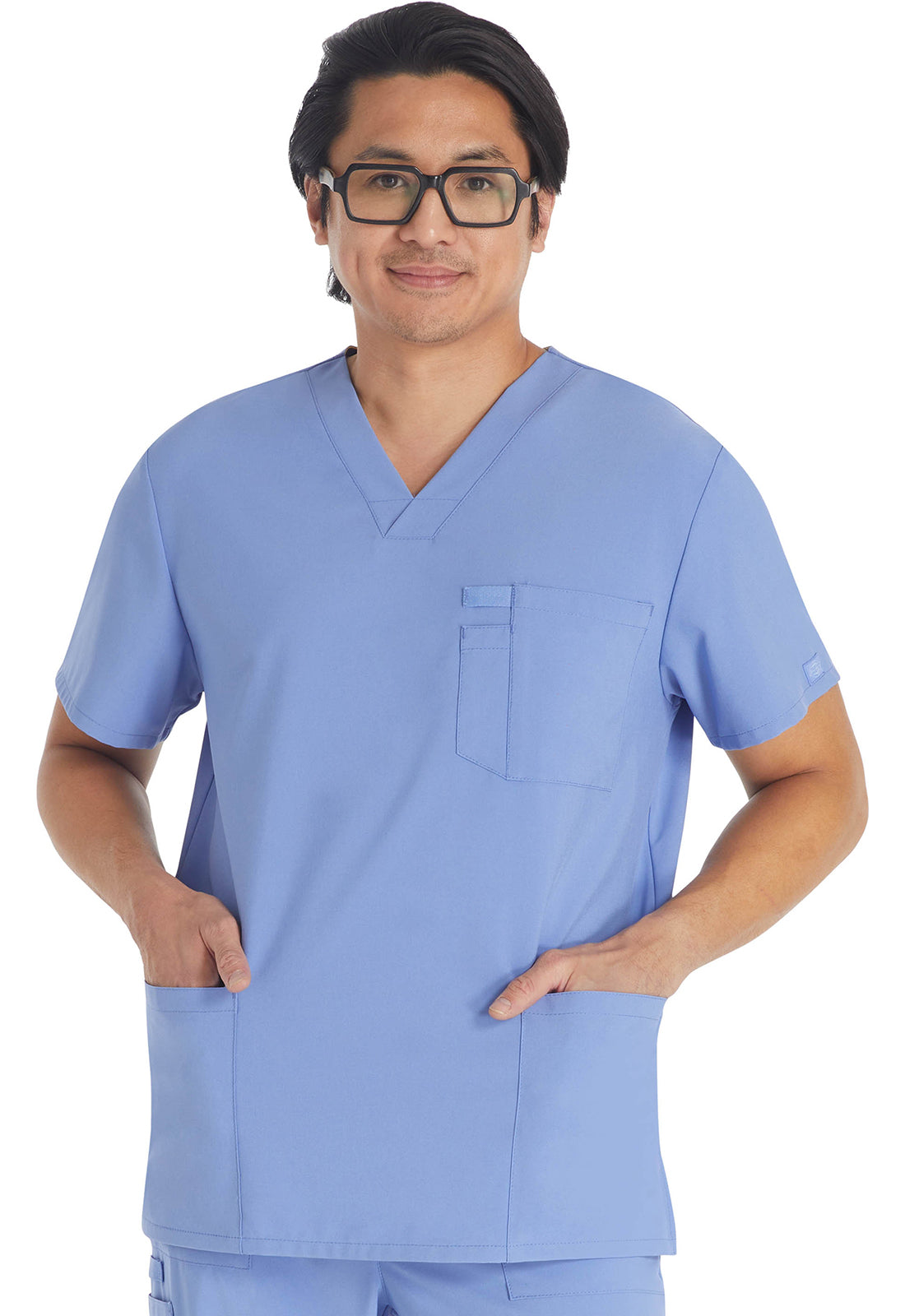 Dickies DKE645 Men's V-Neck Top - Ciel (front)