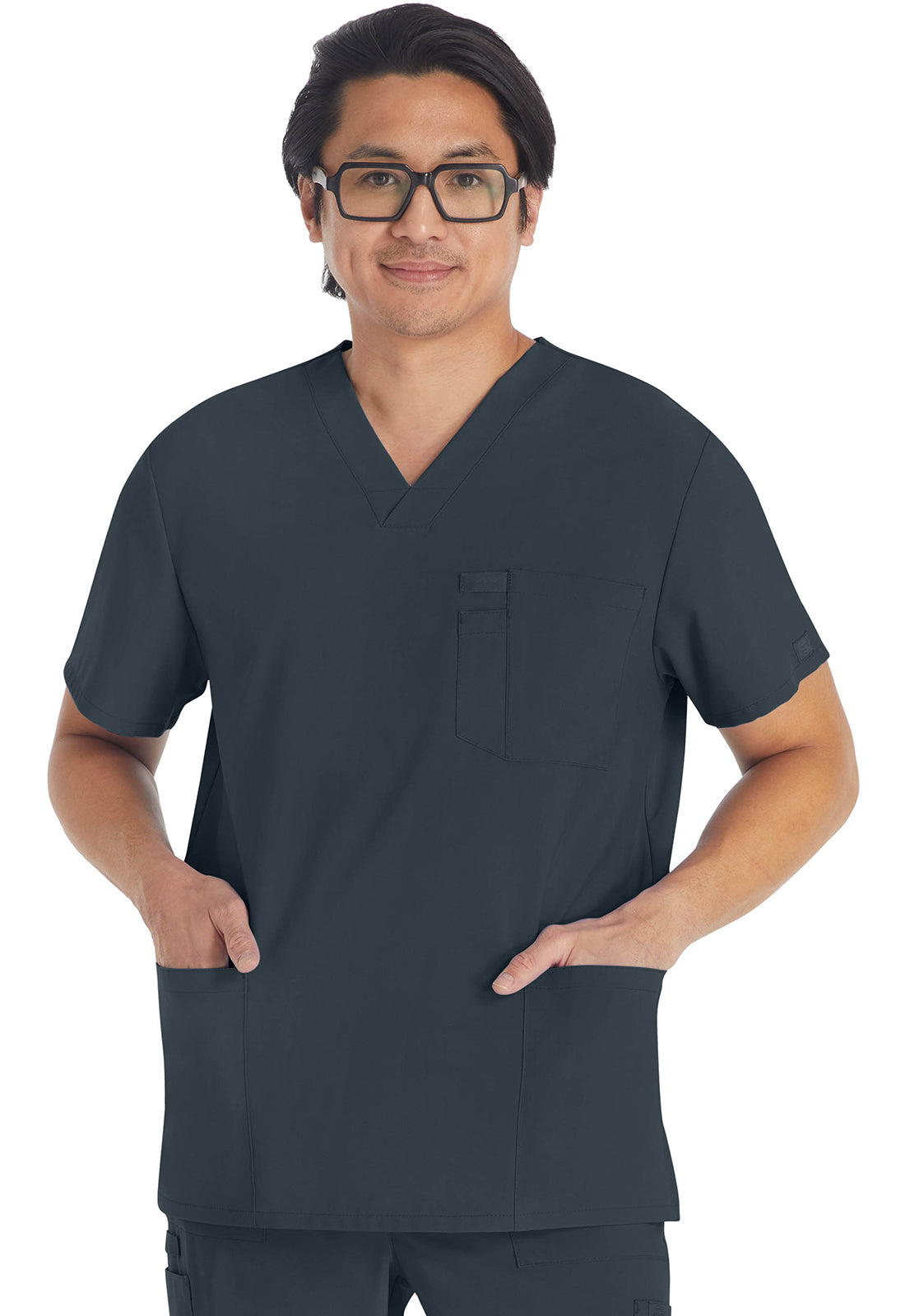 Dickies DKE645 Men's V-Neck Top - Pewter (front)