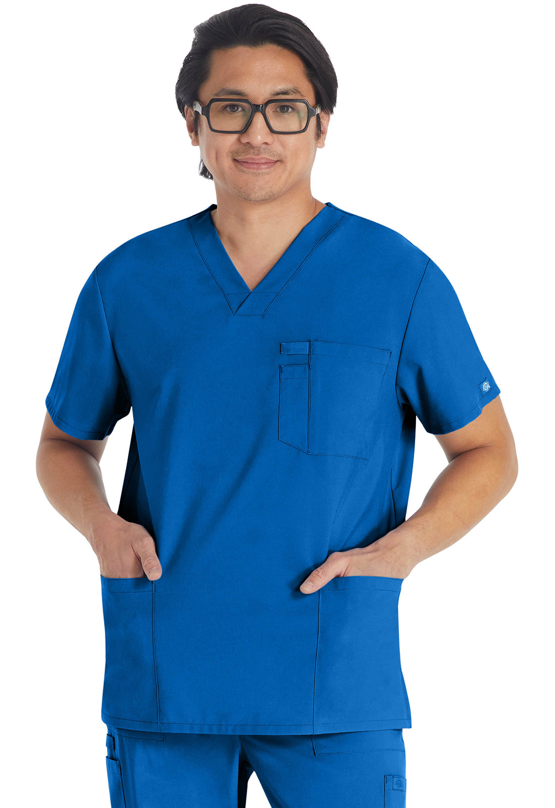 Dickies DKE645 Men's V-Neck Top - Royal (front)