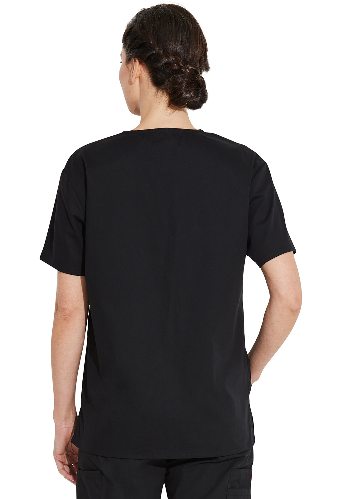 Dickies DKE83706 Unisex Tuckable V-Neck Top - Black (back)