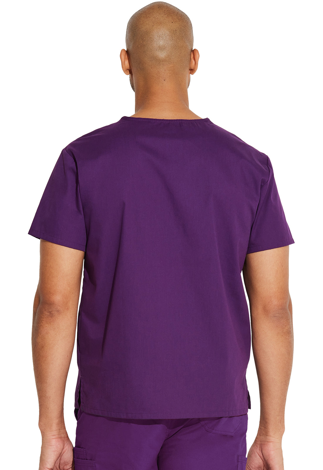 Dickies DKE83706 Unisex Tuckable V-Neck Top - Eggplant (back)