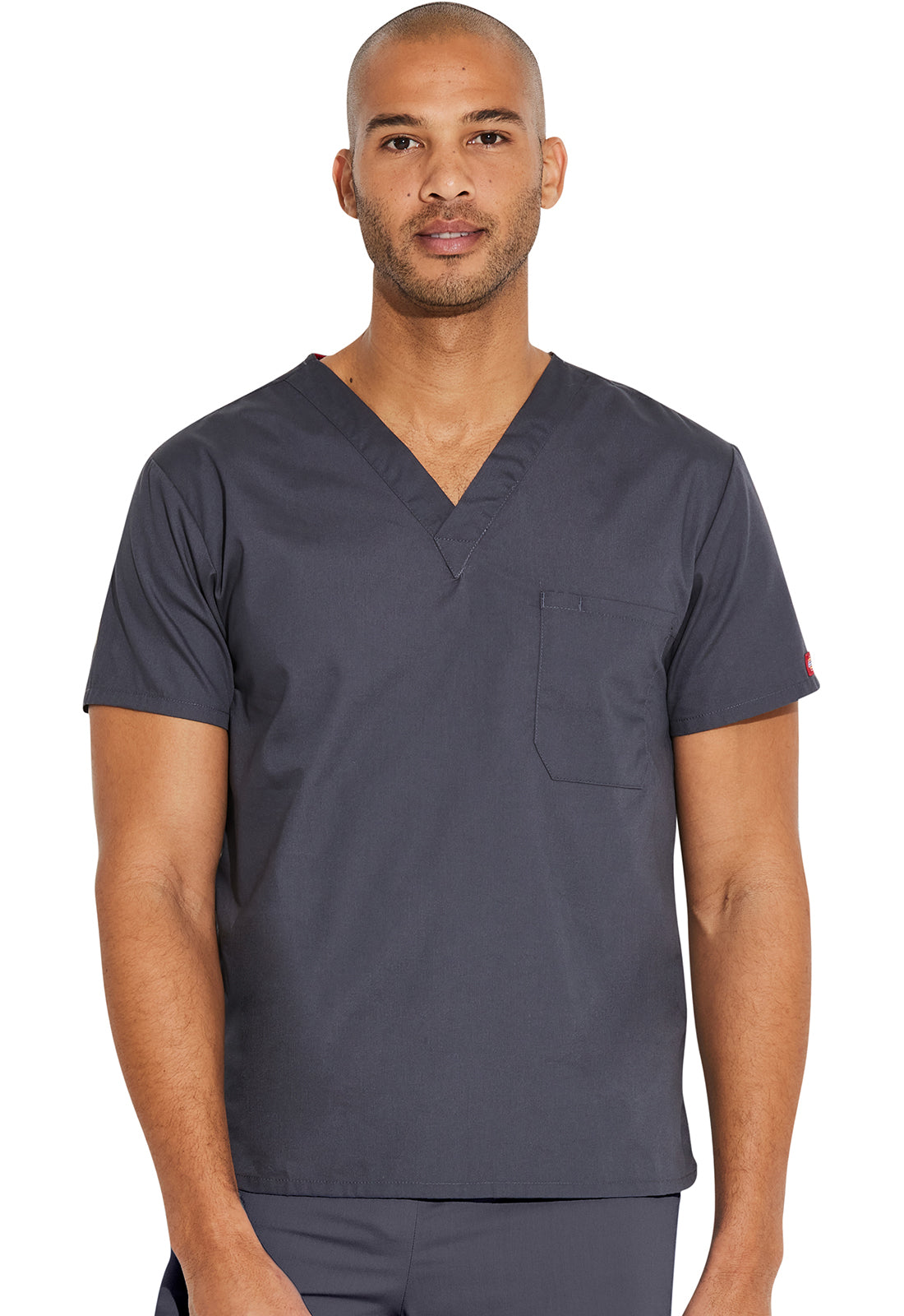Dickies DKE83706 Unisex Tuckable V-Neck Top - Pewter (front)