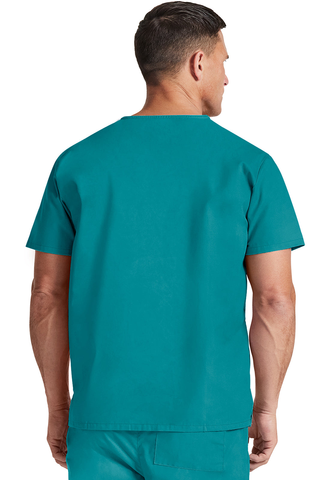 Dickies DKE83706 Unisex Tuckable V-Neck Top - Teal Blue (back)