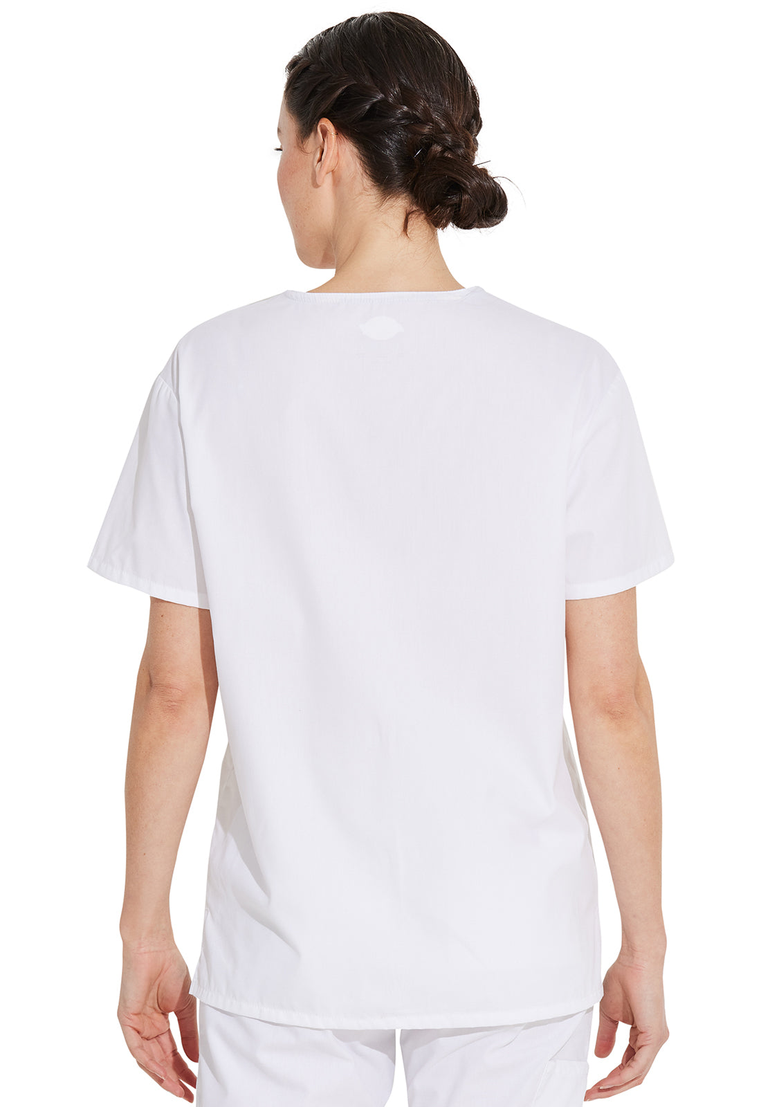 Dickies DKE83706 Unisex Tuckable V-Neck Top - White (back)