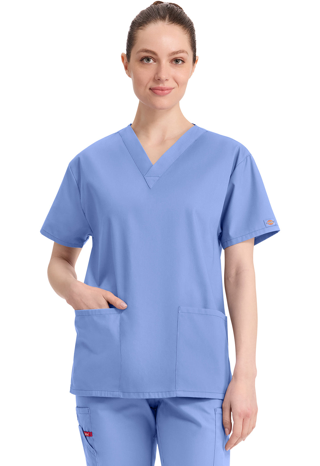 Dickies DKE86706 V-Neck Top - Ciel (front)
