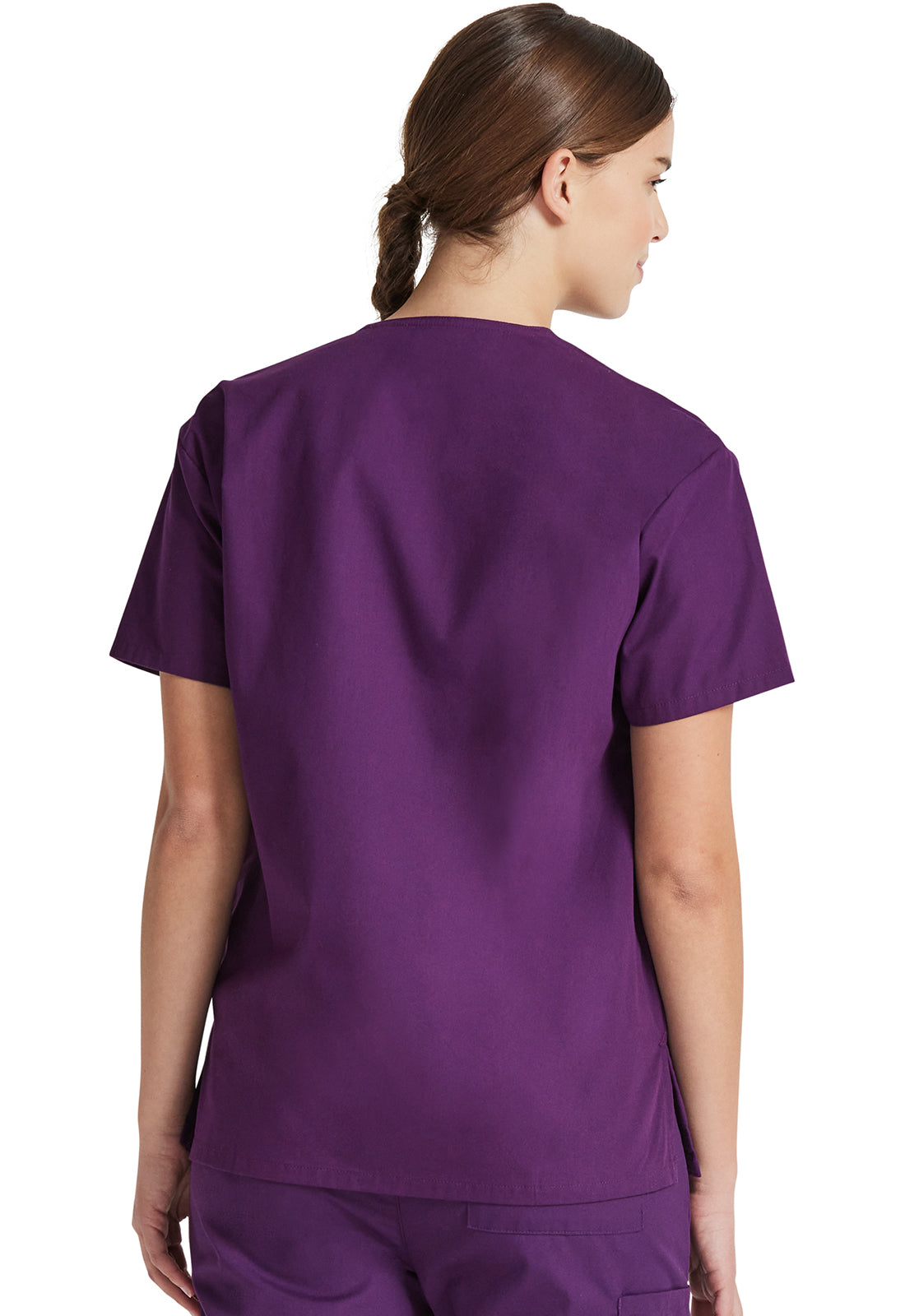 Dickies DKE86706 V-Neck Top - Eggplant (back)