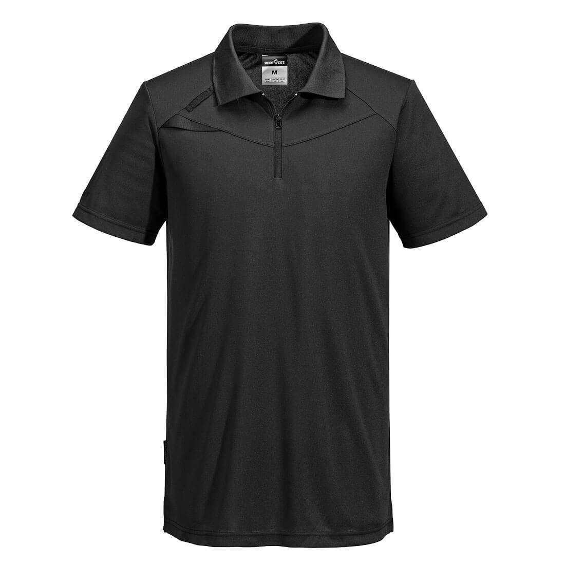 Portwest DX4 Polo Shirt S/S in All Black, main product image