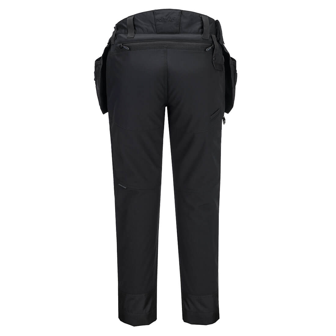 Portwest DX450 DX4 Softshell Holster Trousers (3L) in All Black, back view