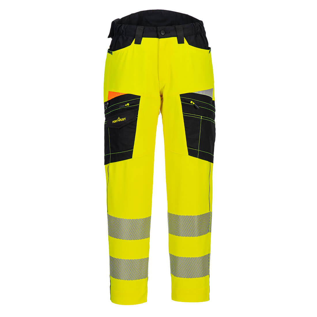 Portwest DX4 Hi-Vis Service Trousers in Yellow/Black, image 2