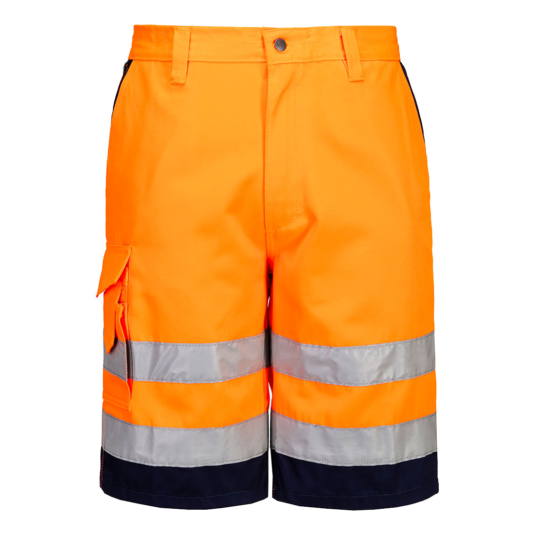 Portwest Hi-Vis Contrast Shorts in Orange/Navy, main product image