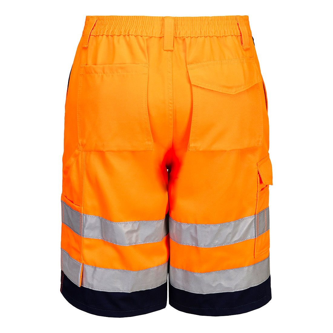 Portwest E043 Hi-Vis Contrast Shorts in Orange/Navy, back view