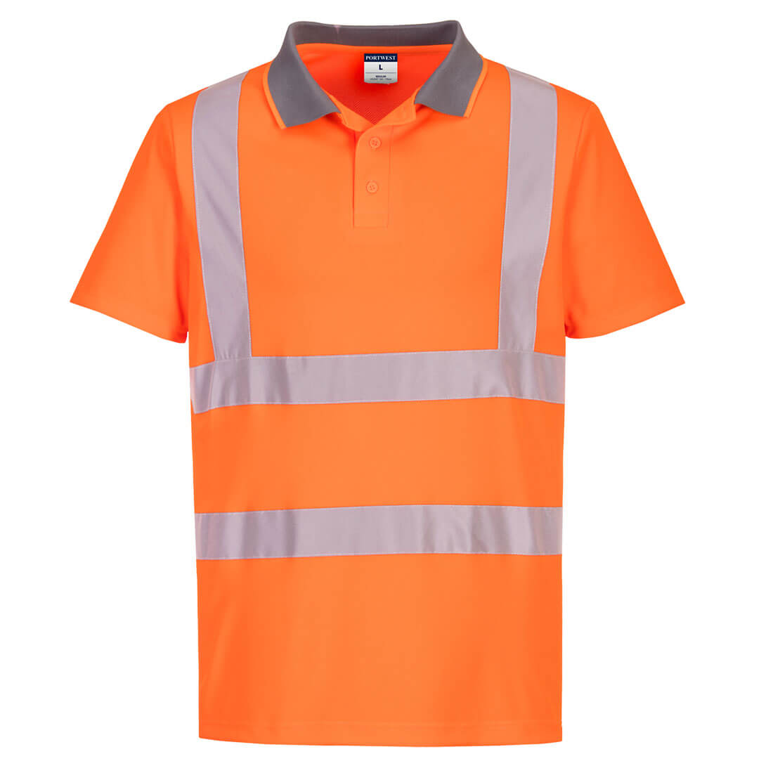 Portwest Eco Hi-Vis Polo Shirt S/S (6 Pack) in Orange, main product image