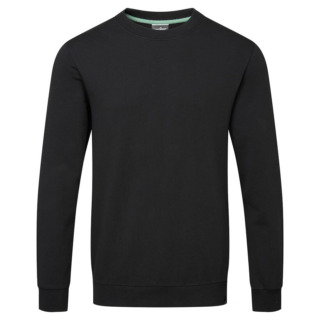 Portwest Cotton Recyclable Sweatshirt in Black, main product image