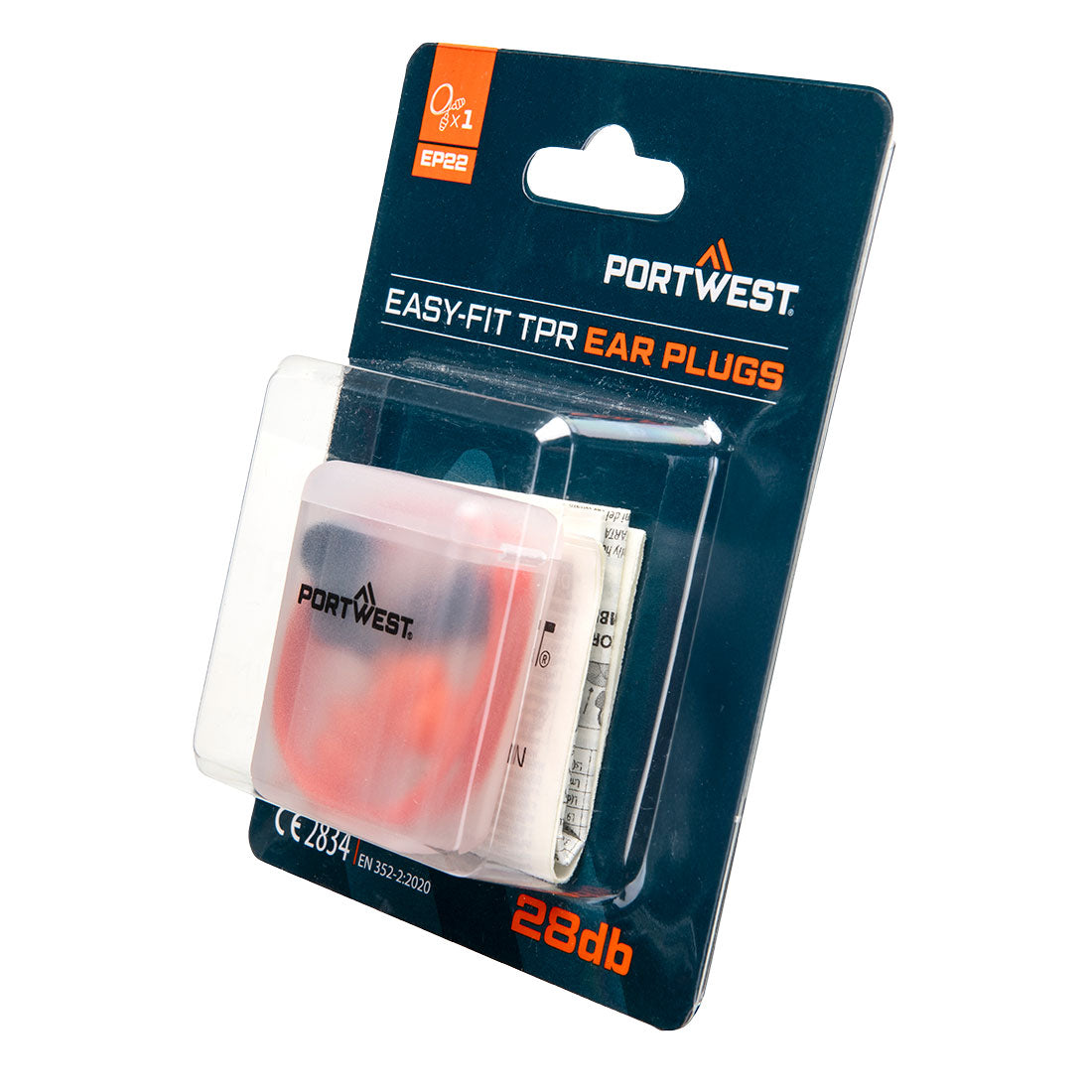 Portwest EP22 Easy Fit TPR Corded (1 Pair) in Orange, back view